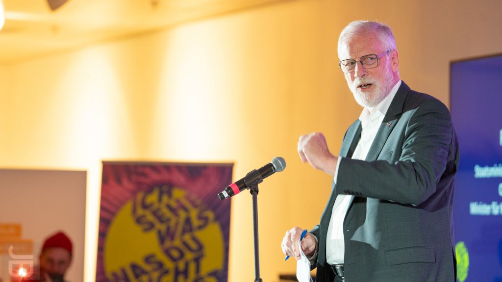 Staatsminister Rainer Robra bei der Eröffnung