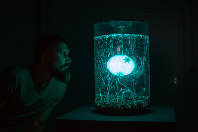 ArchaeaBot (credit: Anna Dumitriu_2018_Installation_View at LABoral) ArchaeaBot