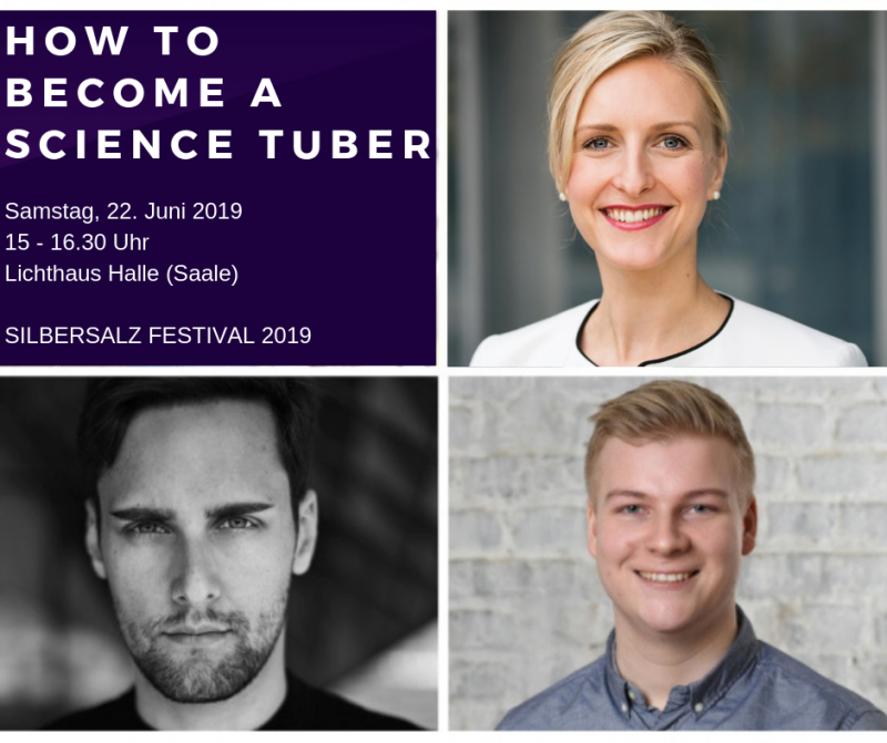 Lisa Ruhfus (Die Klugscheisserin), Cedric Engels (Dr. Whatson), Jacob Beautemps (Breaking Lab) und David Peter (Der Schlaumacher) How to become a ScienceTuber?